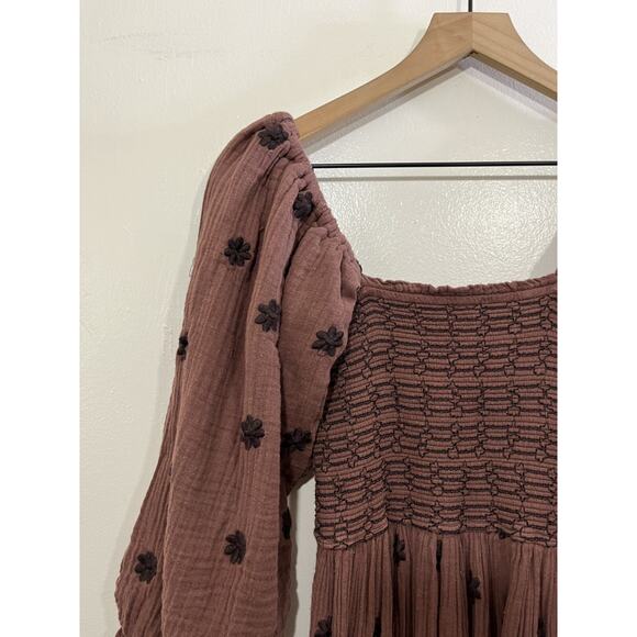 Free People Dahlia Embroidery Maxi Dress XS Gauze Boho Cottagecore Prairie Fairy - Picture 13 of 16
